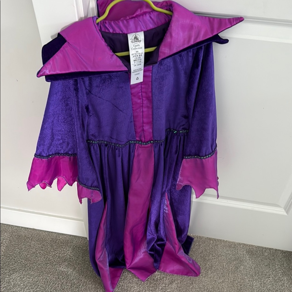 Disney Parks Official Maleficent Purple Velour Costume Dress with Headpiece 5/6